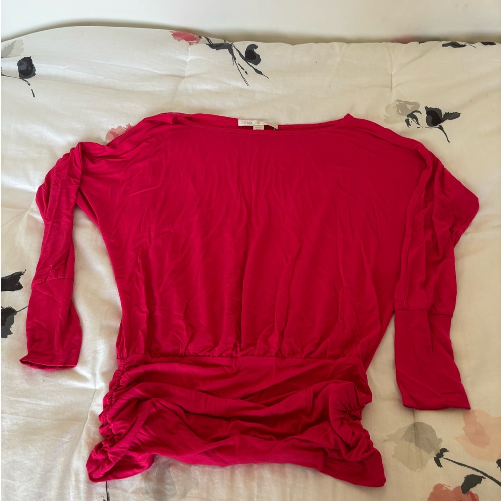 Boston Proper blouse with ruched waist band